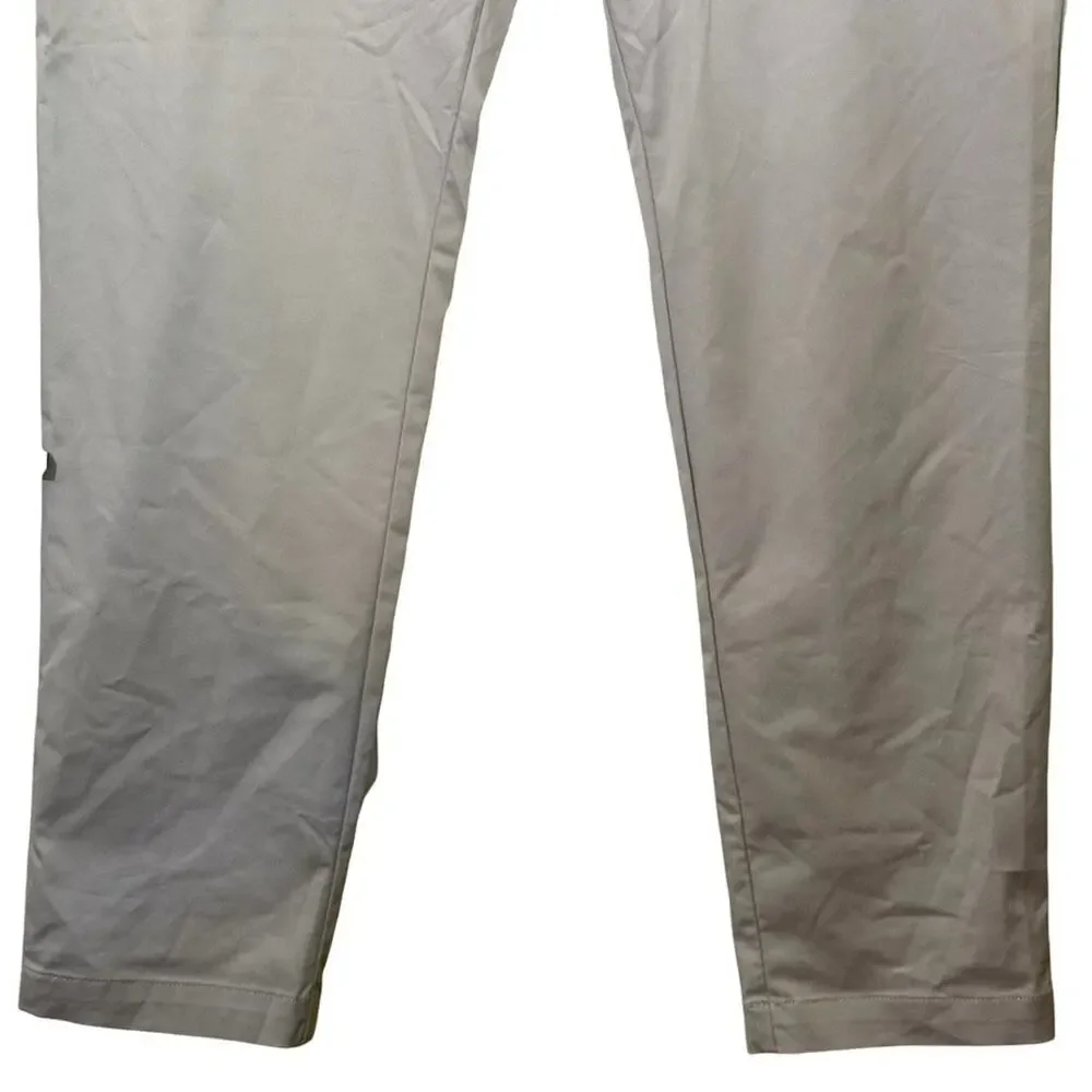 Banana Republic Slim Fit Mens Gray Khaki Flat Front Stretch Pants Preppy 36x32